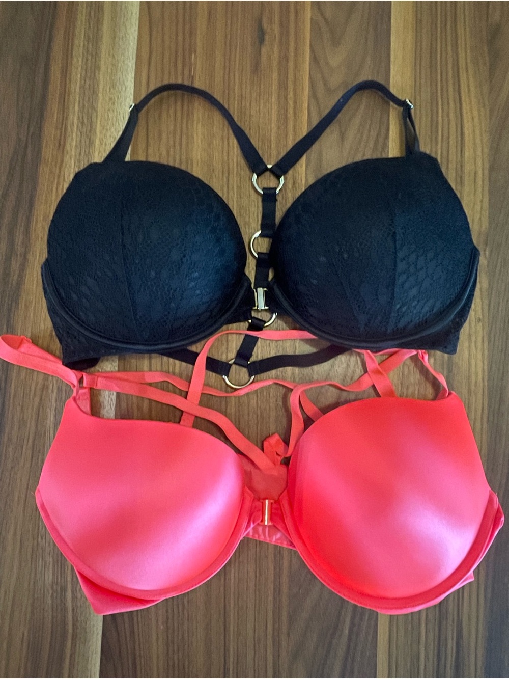 Pair of Victoria’s Secret Very Sexy Front Close Push Up Bras w/strappy back 38C